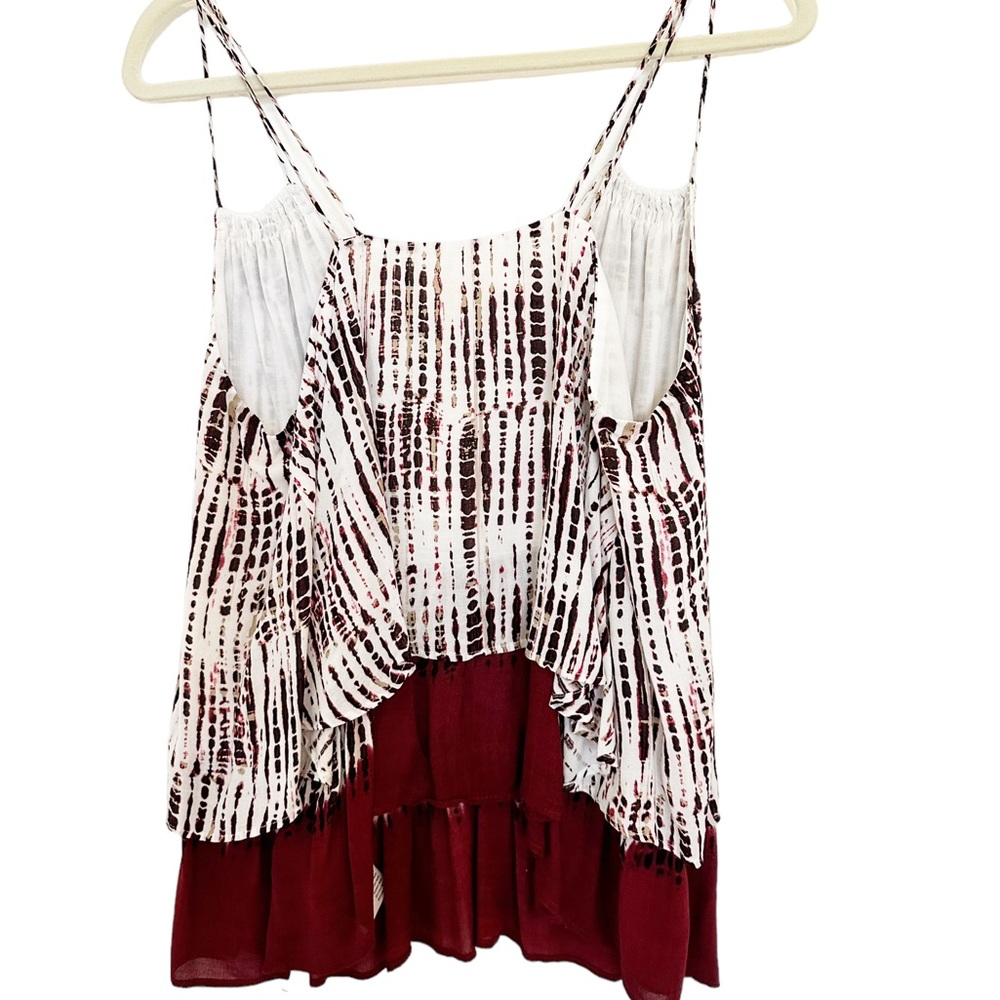 NWT Anthropologie Brown Tie Dye Ruffle Cami Small - Picture 7 of 10